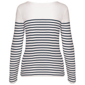 Gestreept dames-t-shirt lange mouwen