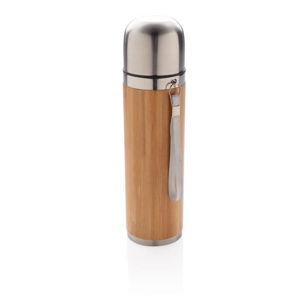 Bamboo vacuum travel flask