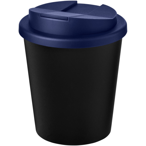Americano® Espresso Eco 250 ml gerecyclede beker met knoeibestendig deksel - Zwart/Blauw