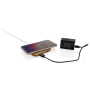 Bamboo 5W wireless charger with USB, brown