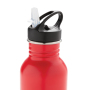 Deluxe RVS sportfles, rood