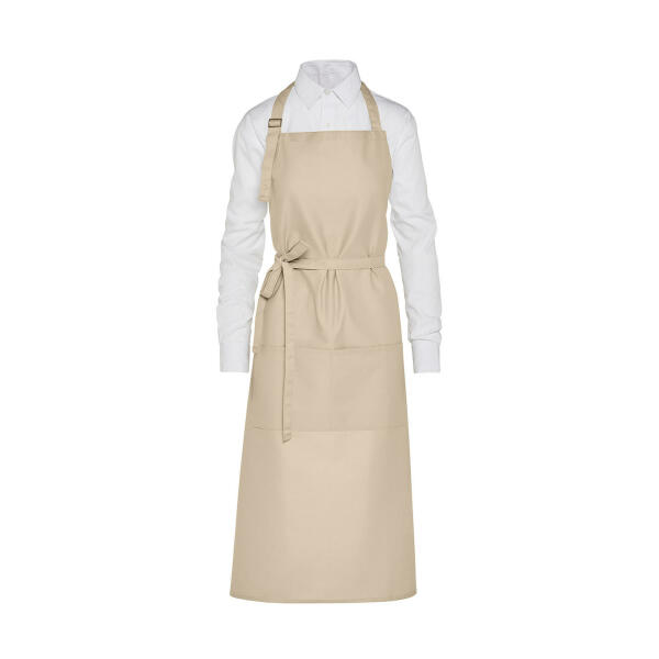 AMSTERDAM - Recycled Bib Apron with Pocket - Natural - One Size