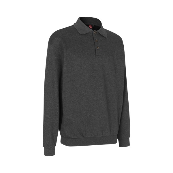 Polo sweatshirt | classic - Anthracite melange, M