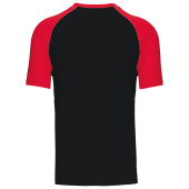 Baseball - Tweekleurig t-shirt Black / Red L