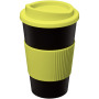 Americano® 350 ml geïsoleerde beker met grip - Zwart/Lime
