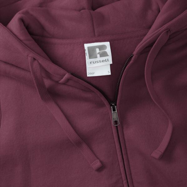 RUS Ladies Authentic Zip Hood Jacket, Burgundy, XL