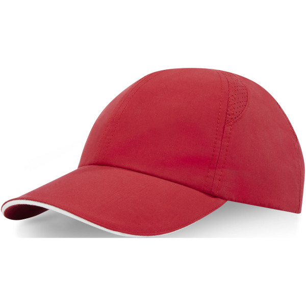 Morion 6 panel GRS recycled cool fit sandwich cap - Red