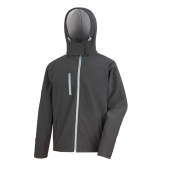 TX Performance Hooded Softshell Jacket - Black/Grey - 3XL