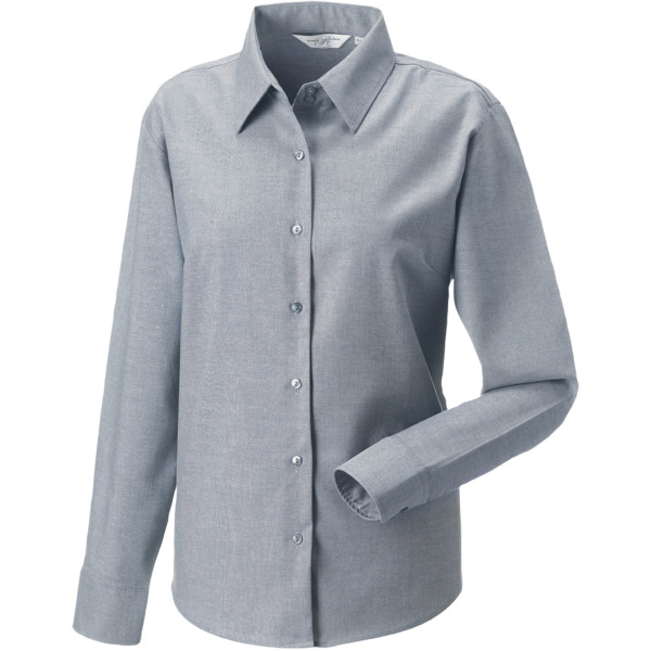 Ladies' Long Sleeve Easy Care Oxford Shirt Silver XXL