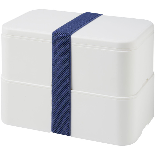 MIYO double layer lunch box - White/White/Blue