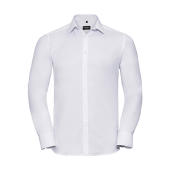 Men's LS Herringbone Shirt - White - S