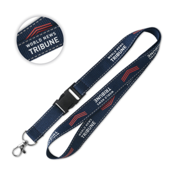 Lanyard with reflective threads and detachable buckle