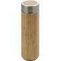 Bamboo and stainless steel double walled bottle brown