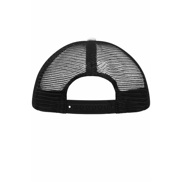 MB071 5 Panel Polyester Mesh Cap for Kids - white/black - one size