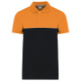 Ecologische uniseks polo met korte mouwen in twee kleuren Black / Orange 3XL