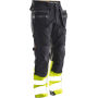 Jobman 2134 Hi-vis stretch trousers core hp zwart/geel C44
