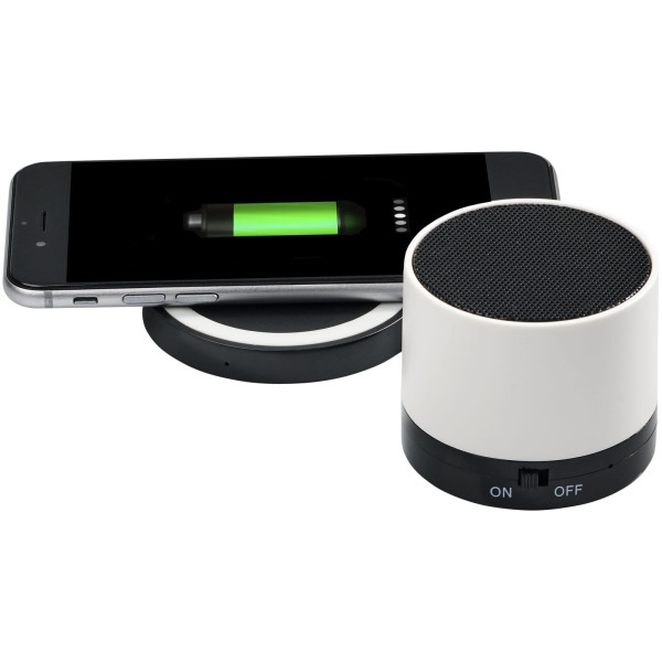Cosmic Bluetooth® speaker en draadloos oplaadstation - Wit
