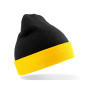 Recycled Black Compass Beanie - Black/Yellow - One Size