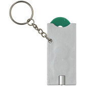 Allegro nyckelring med mynthållare och LED-lampa - Grön/Silver
