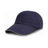 Brushed Cotton Drill Cap - Navy/Putty