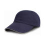 Brushed Cotton Decorator Cap with Sandwich Peak - Navy/Putty - One Size