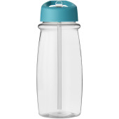 H2O Active® Pulse 600 ml sportfles met tuitdeksel - Transparant/Aqua blauw