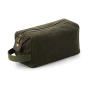 Heritage Waxed Canvas Wash Bag - Olive Green - One Size
