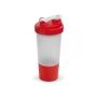 Shakebeker met compartiment 500ml - Transparant Rood
