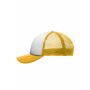 MB071 5 Panel Polyester Mesh Cap for Kids - white/gold-yellow - one size