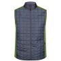 Men's Knitted Hybrid Vest - kiwi-melange/anthracite-melange - S