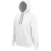 Hooded sweater met gecontrasteerde capuchon White / Fine Grey 4XL