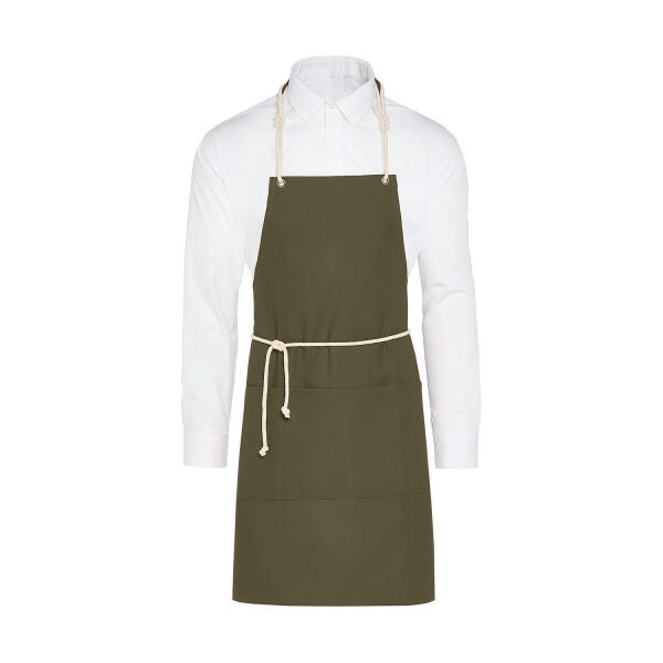 CORSICA - Cord Bib Apron with Pocket - Olive - One Size
