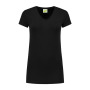 L&S T-shirt V-neck cot/elast SS for her black XXL
