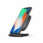 ZENS Fast Wireless Charger Stand 15W optimized for Apple iPhone With Wall Charger black