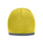 MB7584 Beanie with Contrasting Border geel/lichtgrijs one size