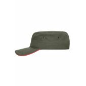 MB6555 Military Sandwich Cap - olive/red - one size