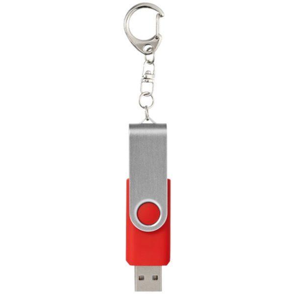 Rotate USB met sleutelhanger - Helder rood - 1GB