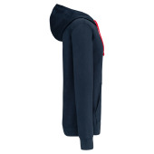 Herensweater met rits en capuchon in contrasterende kleur Navy / Red XS