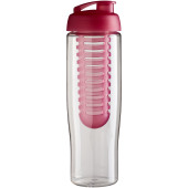 H2O Active® Tempo 700 ml sportfles en infuser met flipcapdeksel - Transparant/Roze