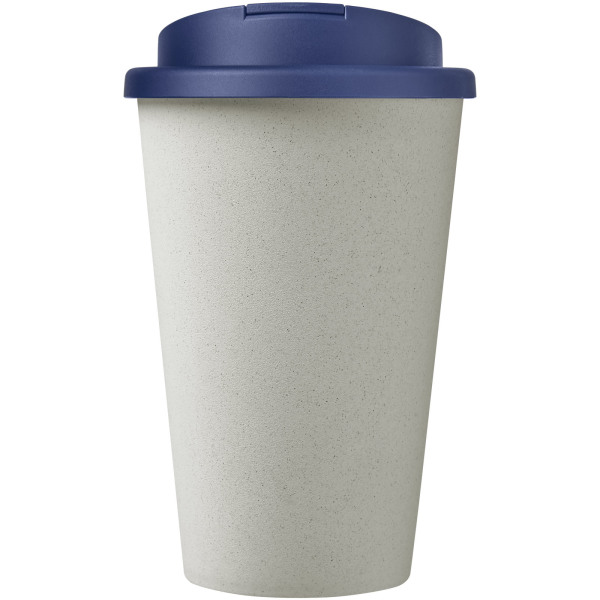 Americano® Eco 350 ml recycled tumbler with spill-proof lid - Blue/White