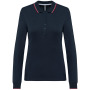 Dames polo van piquétricot met lange mouwen Navy / Red / White XL