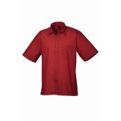 Short Sleeve Poplin Shirt, Burgundy, 19, Premier