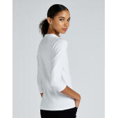 Regular Fit Mandarin Collar Top 3/4 Sleeve - White - XS/S (8/10)