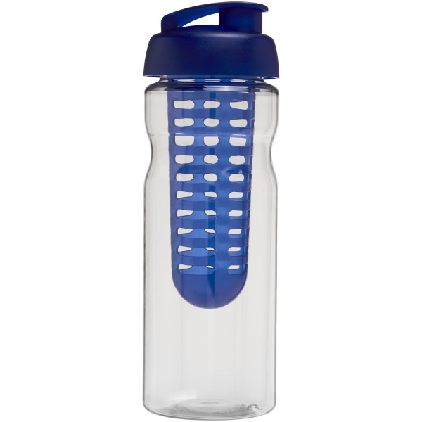 H2O Active® Base 650 ml flip lid sport bottle & infuser - Transparent/Blue