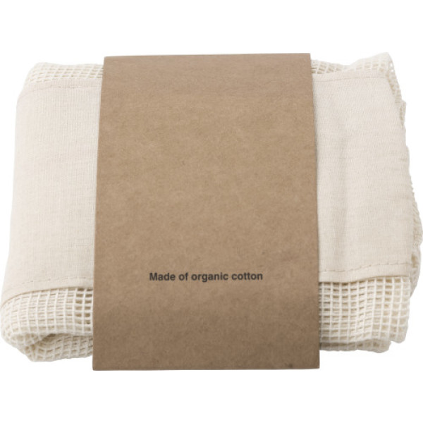 Set of three reusasable cotton mesh produce bags Adele