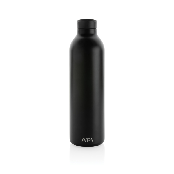Avira Avior RCS gerecycled roestvrijstalen fles 1L, zwart