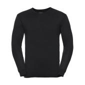 Men's V-Neck Knitted Pullover - Black - 4XL
