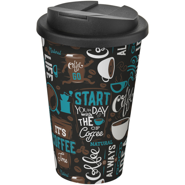 Brite-Americano® 350 ml tumbler with spill-proof lid - White/Solid black