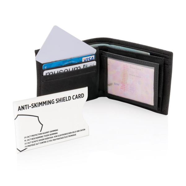 Anti-skimming RFID shield card with active jamming chip, white