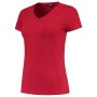T-shirt V Hals Fitted Dames 101008 Red S